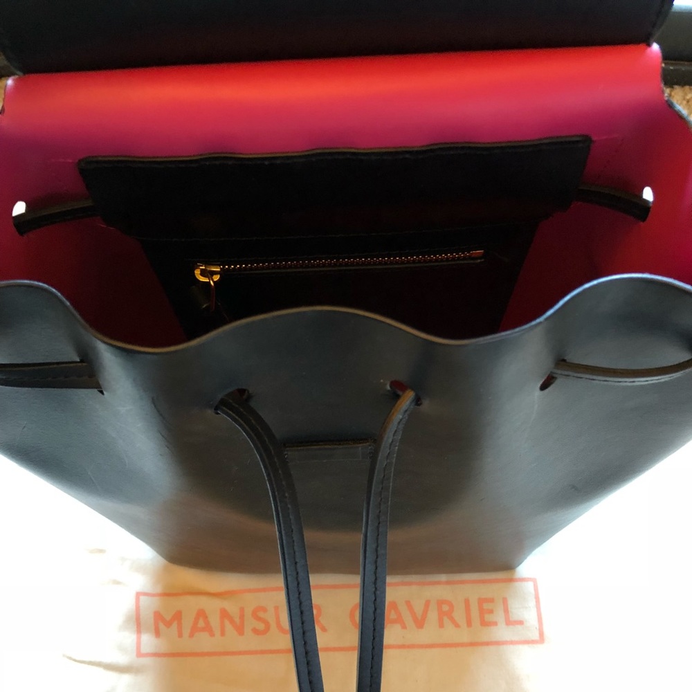 Mansur Gavriel Black Mini Backpack Dolly Interior - Picture 4 of 5